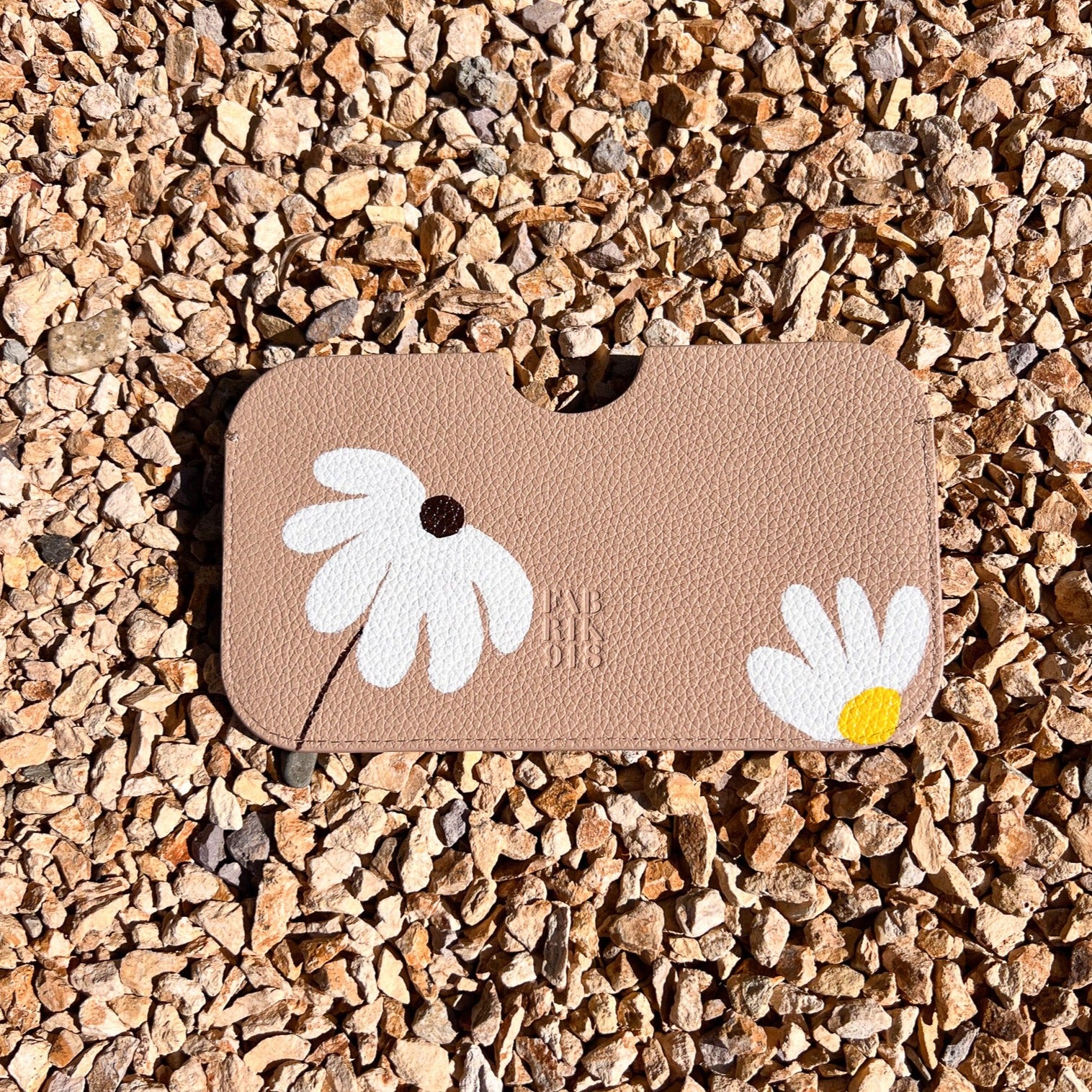 Handcrafted Leather Cardholder Hand painted Floral Pattern